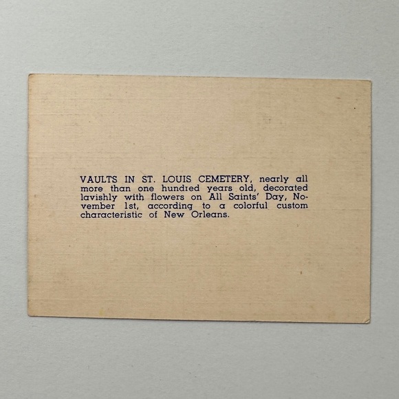 Vaults of Old St. Louis Cemetery New Orleans Mini Postcard - Picture 2 of 4